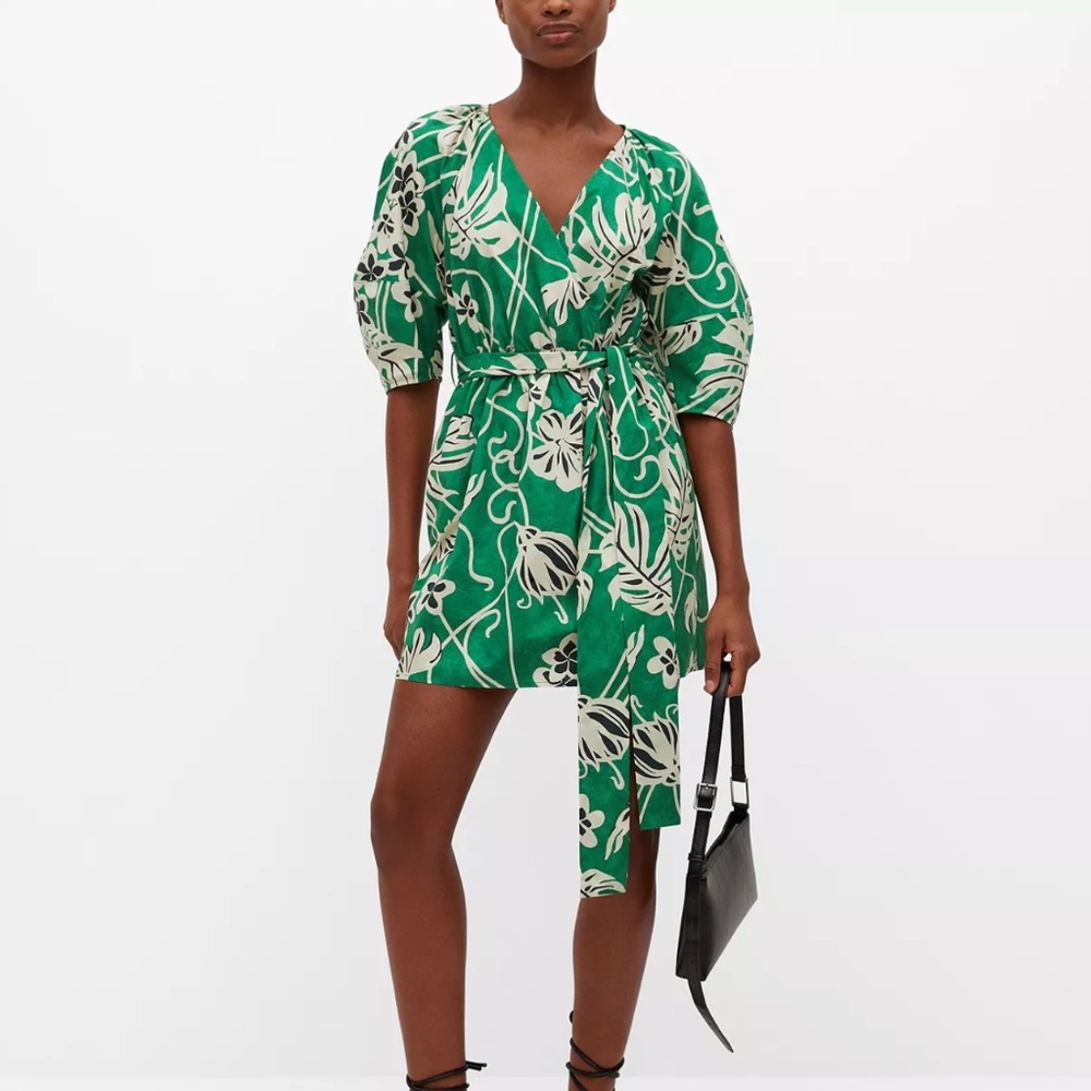 MANGO Green Wrap Dress - Brand New With Tags